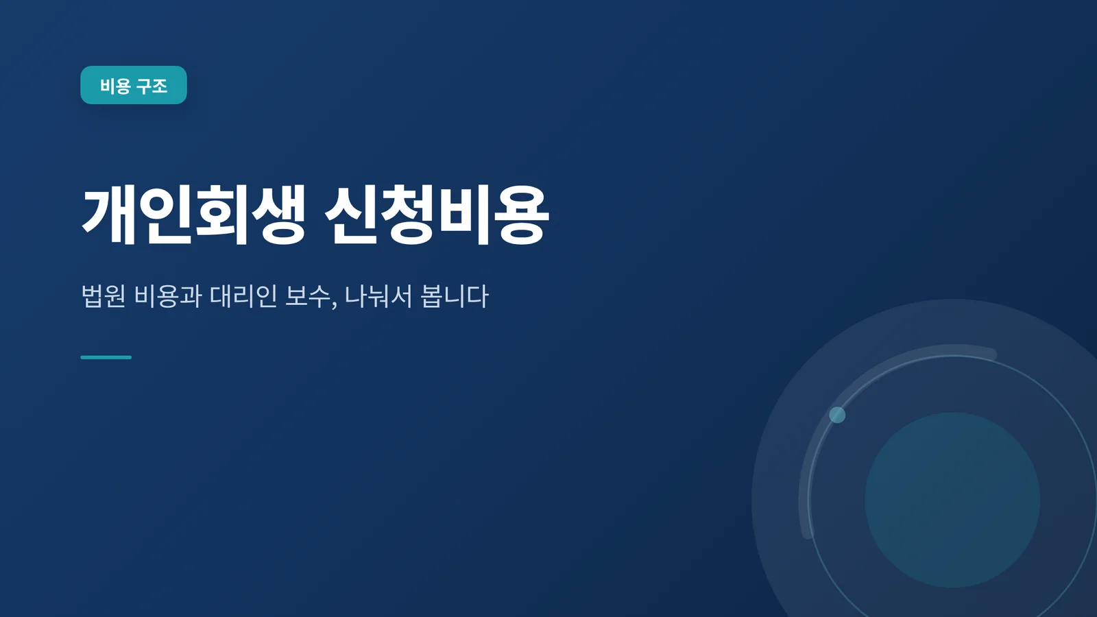 개인회생 신청비용